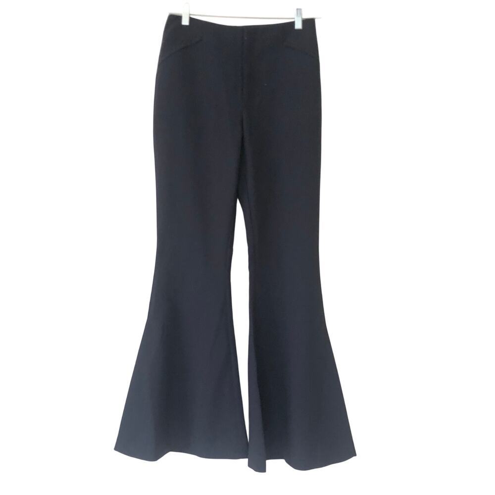 Anthropologie X Maeve High Rise Pull On Ultra Flare Pants Black Size US 8